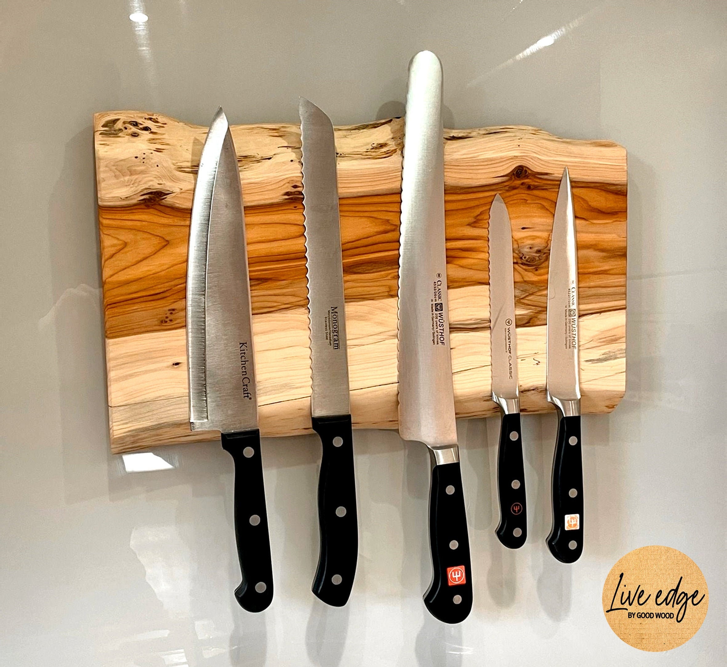 Live Edge Knife Block Live Edge Wooden Knife Holder Etsy UK