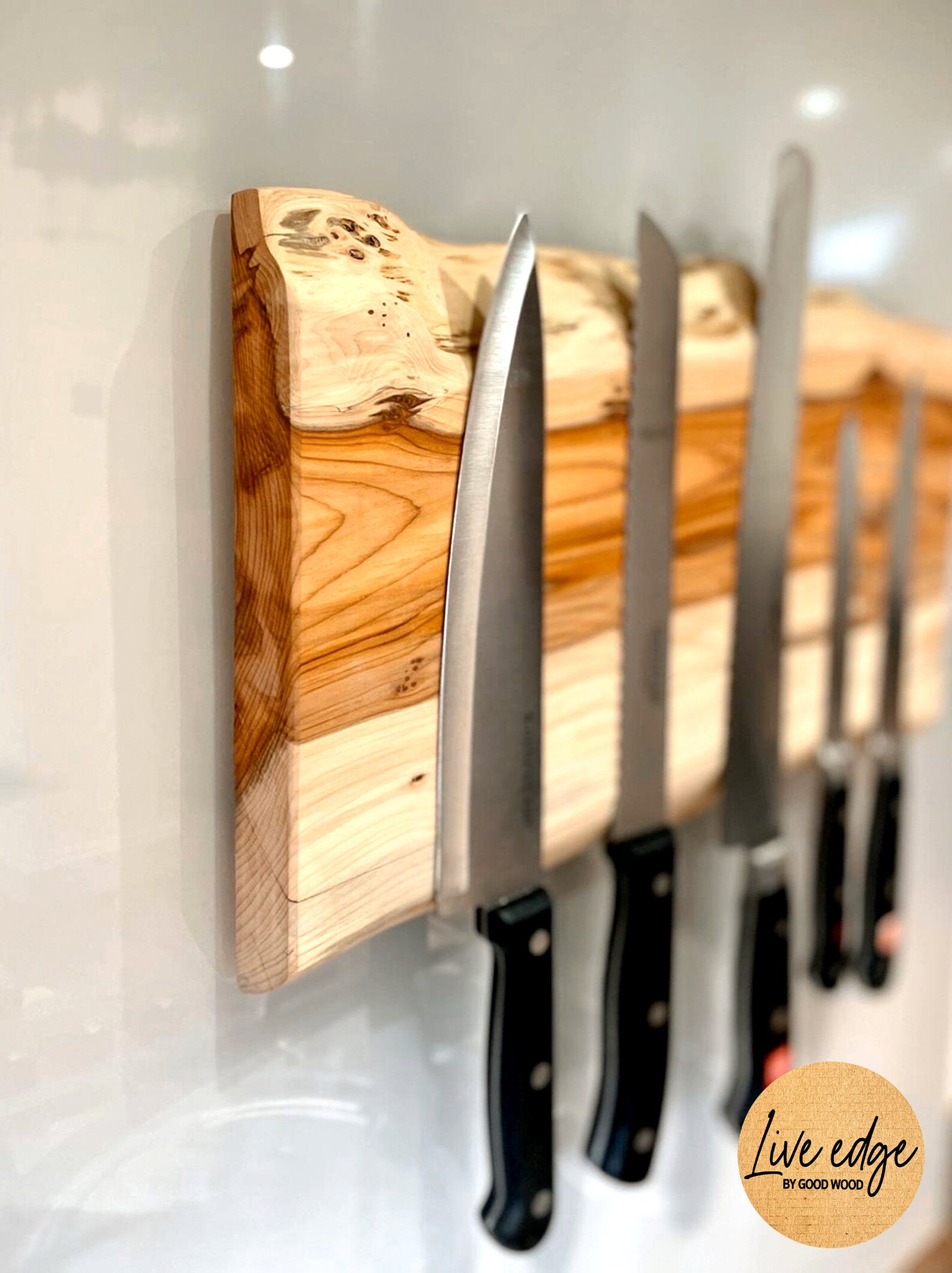 Live Edge Knife Block Live Edge Wooden Knife Holder Etsy UK