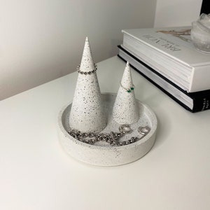 Granite Terrazzo Ring Holder | Jewellery Ring Display | Ring Cone | Jewellery Storage Organiser
