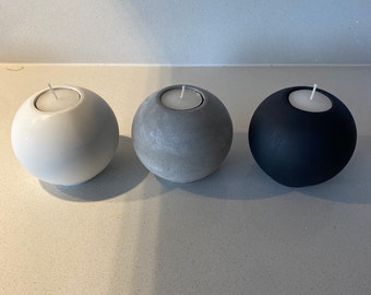 Concrete Sphere Tealight Holder | Ball Candle Holder | Tealight Holder