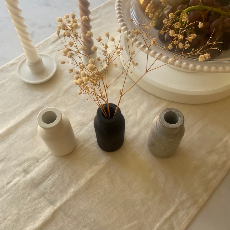 Small Minimal Concrete Vase Minimalist Modern Decorative Vase Boho Scandinavian Decor Home Decor image 9