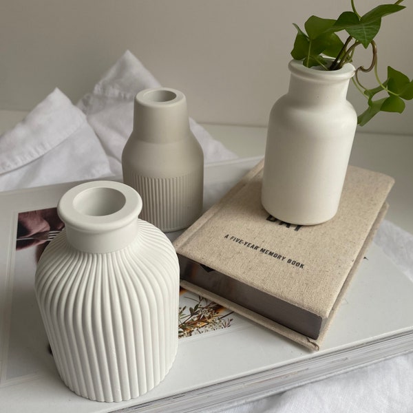 Petit vase minimal en béton | | minimaliste | moderne Vase décoratif | | de décoration scandinave boho Décoration intérieure