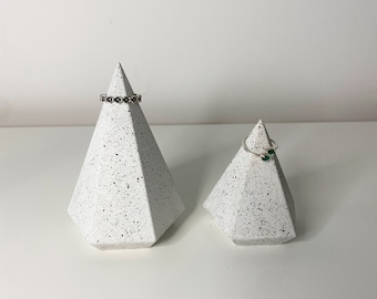 Granite Terrazzo Ring Diamond Holder | Jewellery Ring Display | Ring Diamond Cone | Jewellery Storage Organiser