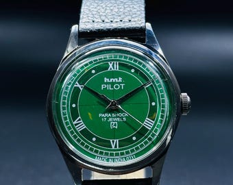 Reloj de piloto HMT vintage con esfera de cuerda manual {De cuerda manual} Movimiento de reloj para hombre 17 joyas