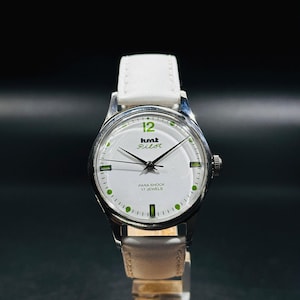 Vintage HMT Pilot Watch Dial Hand Winding {Hand-winding} Men&#39;s Watch Movement 17 jewels