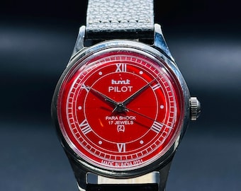 Reloj de piloto HMT vintage con esfera de cuerda manual {De cuerda manual} Movimiento de reloj para hombre 17 joyas