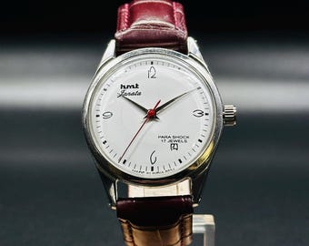 Vintage HMT Janata-horloge, handopwinder {handopwinder} herenhorloge, beweging 17 juwelen