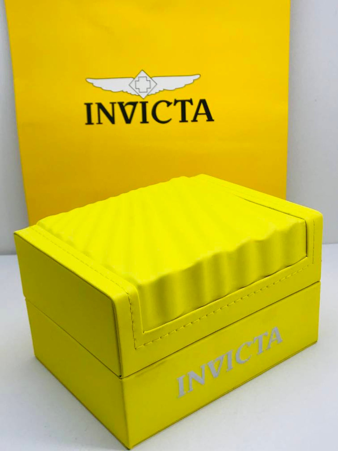 Luxury Yellow Invicta Watch Box New with carton sleeve outer | Etsy