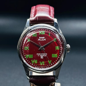Vintage HMT Pilot Watch Dial Hand Winding {Hand-winding} Men&#39;s Watch Movement 17 jewels