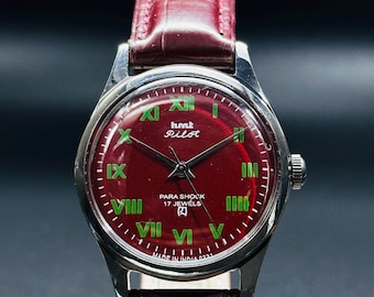 Reloj de piloto HMT vintage con esfera de cuerda manual {De cuerda manual} Movimiento de reloj para hombre 17 joyas
