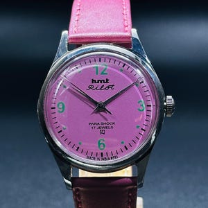 Vintage HMT Pilot Watch Dial Hand Winding {Hand-winding} Men&#39;s Watch Movement 17 jewels