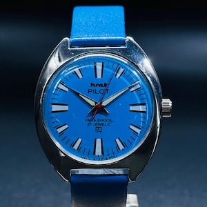 Old Vintage HMT Pilot Watch Dial Hand Winding {Hand-winding} Men&#39;s Watch Movement 17 jewels