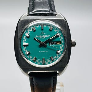 Rare Vintage jaeger lecoultre Club ,Green Dial, Automatic Men&#39;s Wrist Watch Day-Date, Swiss Made