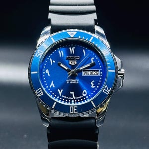 Rare Vintage Seiko Diver Automatic ,Rotating Bezel,  Urdu Blue Dial, Blue Case Day/Date Rare Caliber No.6309,Men&#39;s Watch