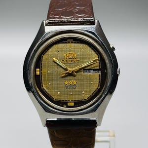 Rare vintage Japanese Mechanical Watch, Orient Crystal *** ,Gold Dial,Mechanical Automatic Watch, 21Jewels, Men&#39;s Watch,