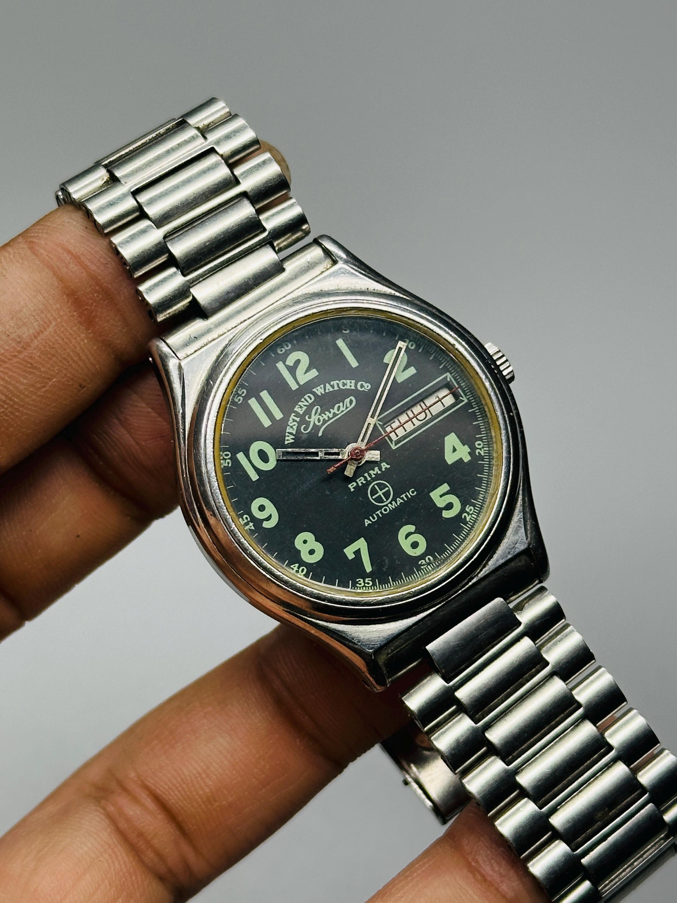 Vintage West End Watch Co. Sowan Prima: Automatic Green Dial, Day