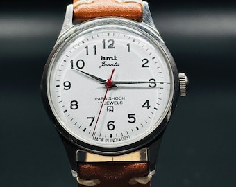 Vintage HMT Janata-horloge, handopwinder {handopwinder} herenhorloge, beweging 17 juwelen