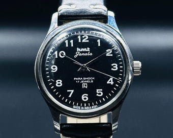 Vintage HMT Janata-horloge, handopwinder {handopwinder} herenhorloge, beweging 17 juwelen