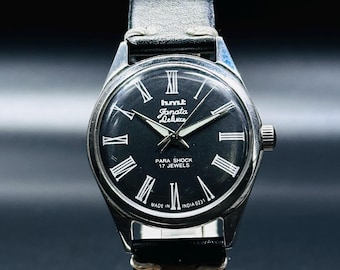 Vintage HMT Janata Deluxe-horloge, handopwinder {handopwinder} herenhorloge, beweging 17 juwelen