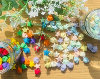120 Children’s affirmation happy stars jar, origami lucky stars