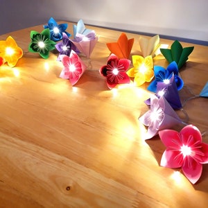 Rainbow kusudama flower 20 led lights