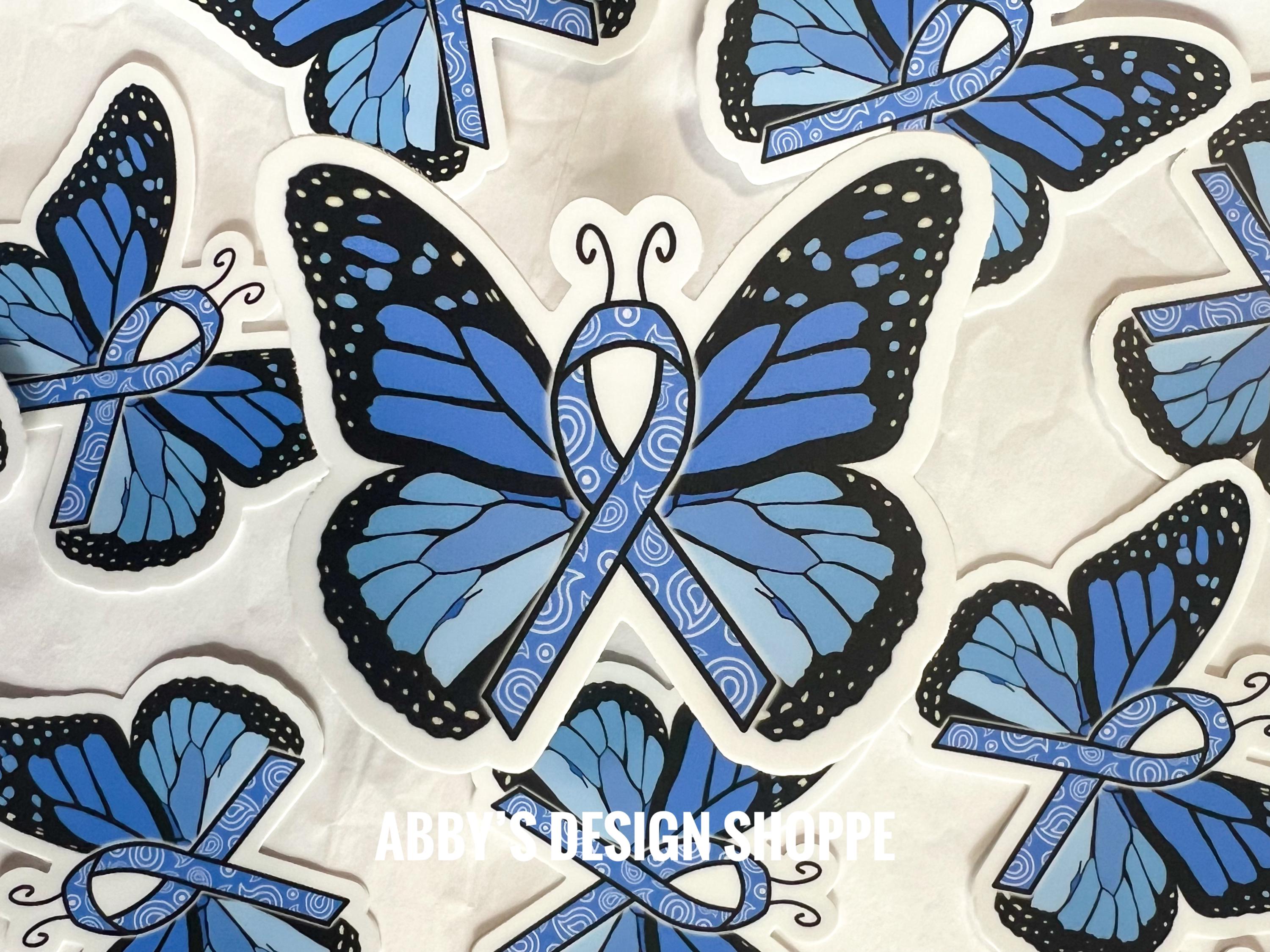 Thyroid Sticker Rwalistic Thyroid Disease Awareness Sticker: Ribbon Butterfly Design - Etsy