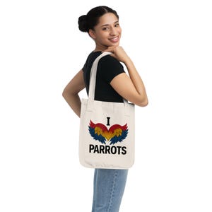 Parrots Tote Bag | Eco-Friendly Bags, Bird Lover Gifts, Reusable Shopping Tote, Cute Beach Bag, Nature Gifts