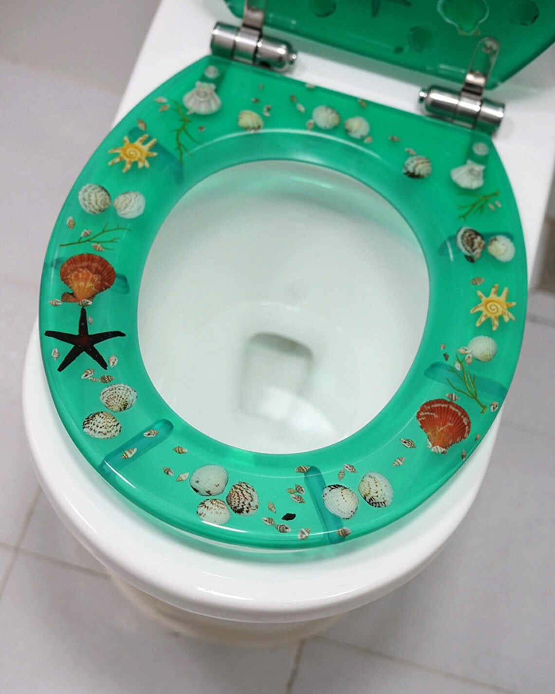Gem Green Toilet Seat Sea Shell Fish Resin Toilet Seat Soft Etsy