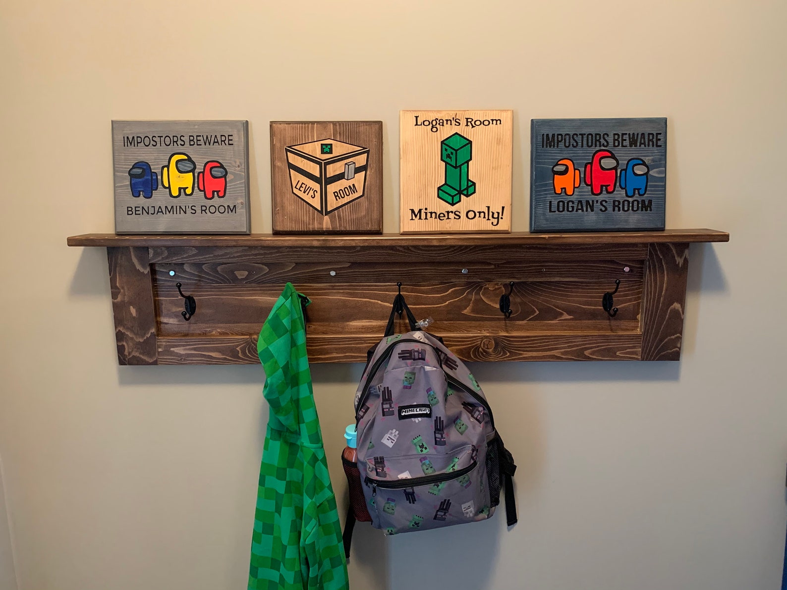 Engraved Minecraft Room Sign Custom Sign Creeper Treasure Etsy