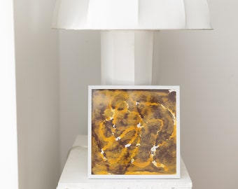 Gold/Brown/Yellow Abstract Painting *Framed*