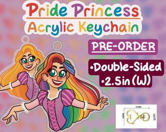 PRE-ORDER Pride Princess Acrylic Keychain