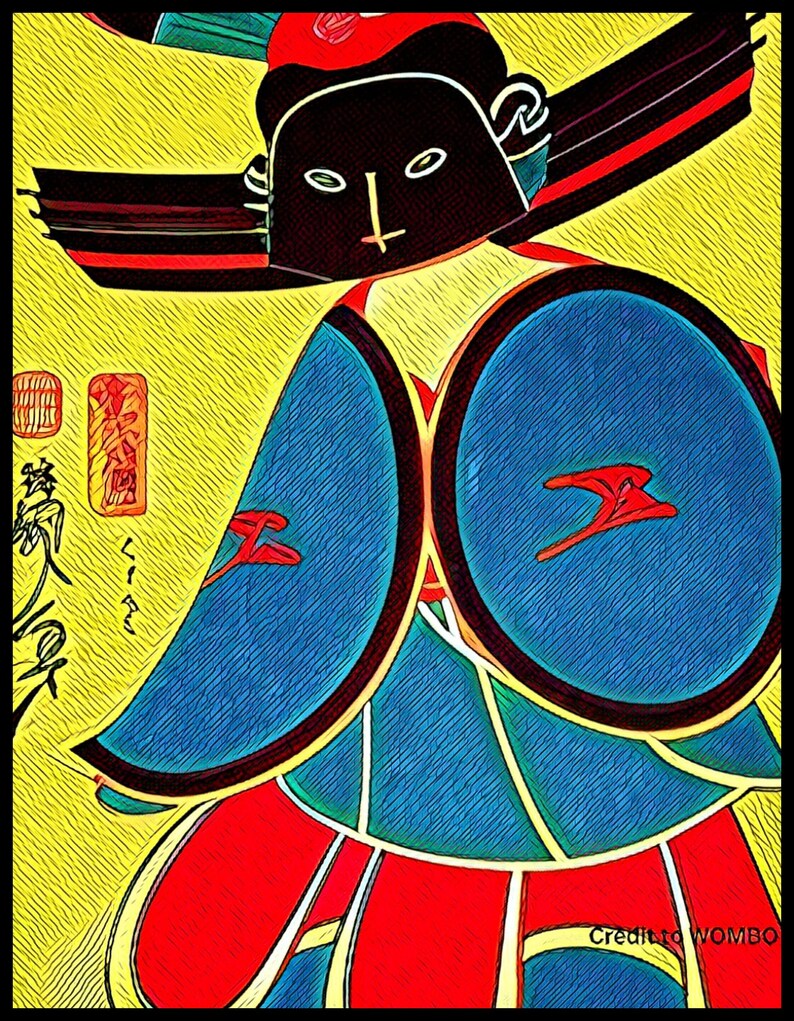 Japanese Samurai Wall Art, Abstract Wall Art, House Warming Gift, Wall