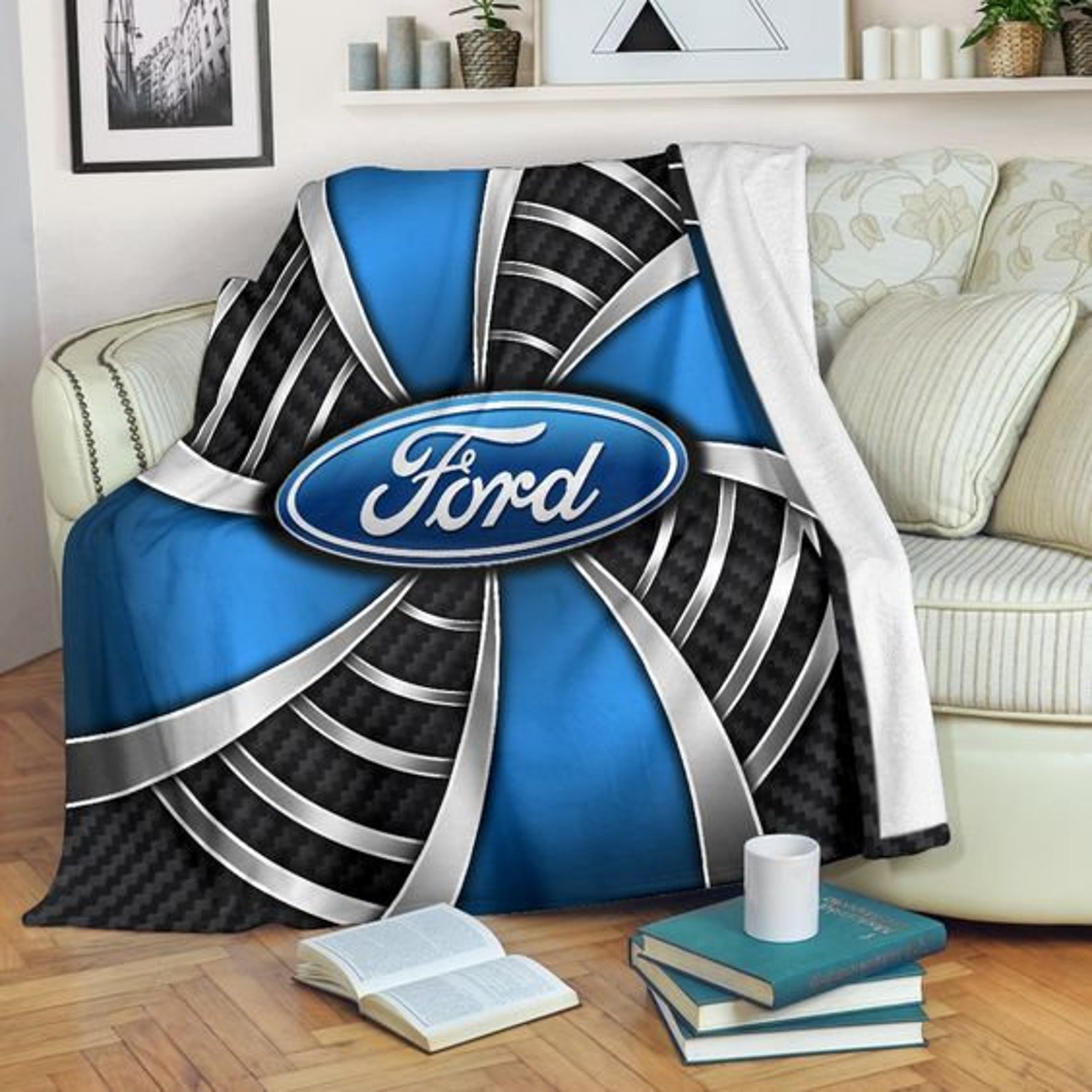Ford Blankets Logo Print Fleece Quilt Blanket AntiPilling Etsy