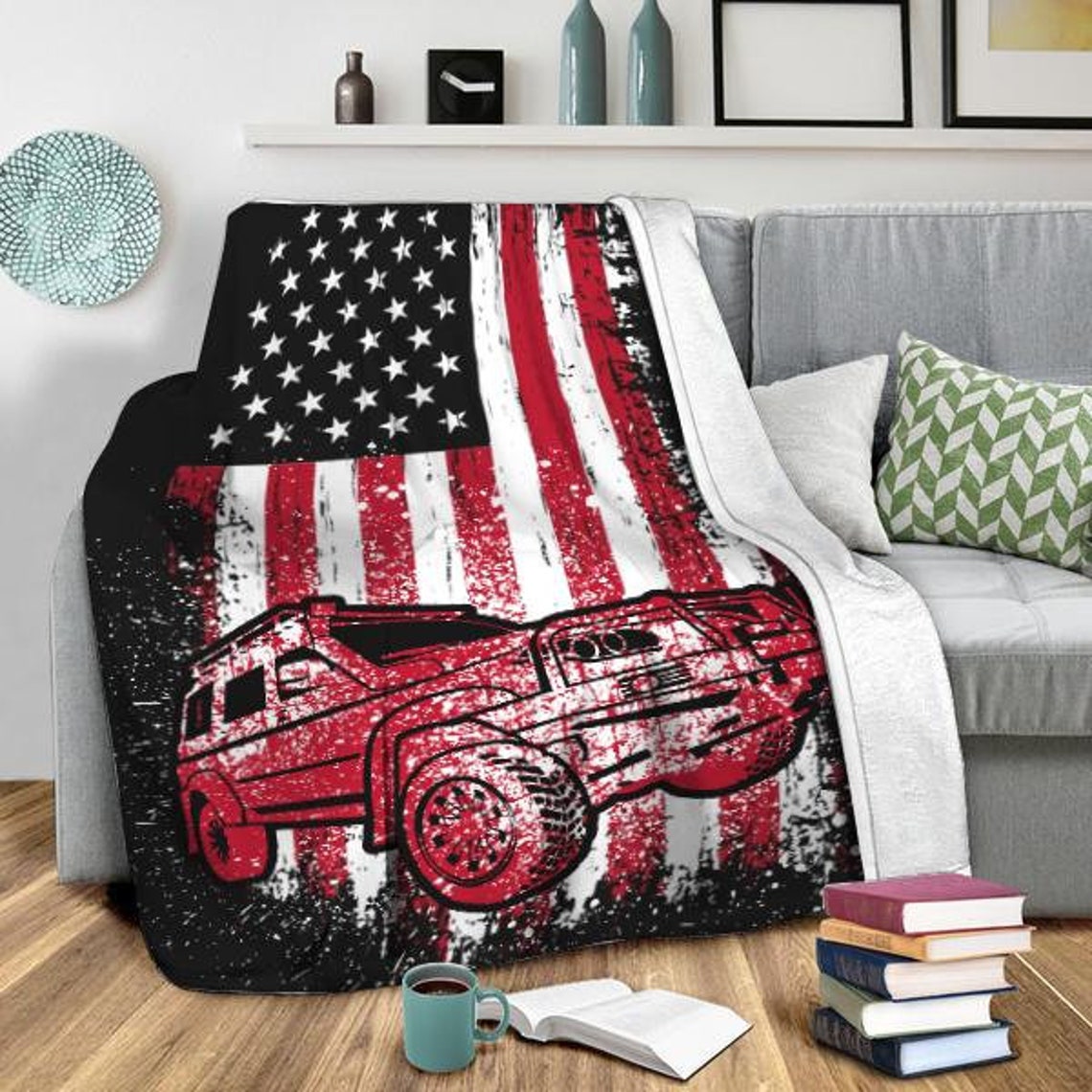 Jeep Quilt Blanket Car Idea for Gift Fleece Blanket Throw Etsy