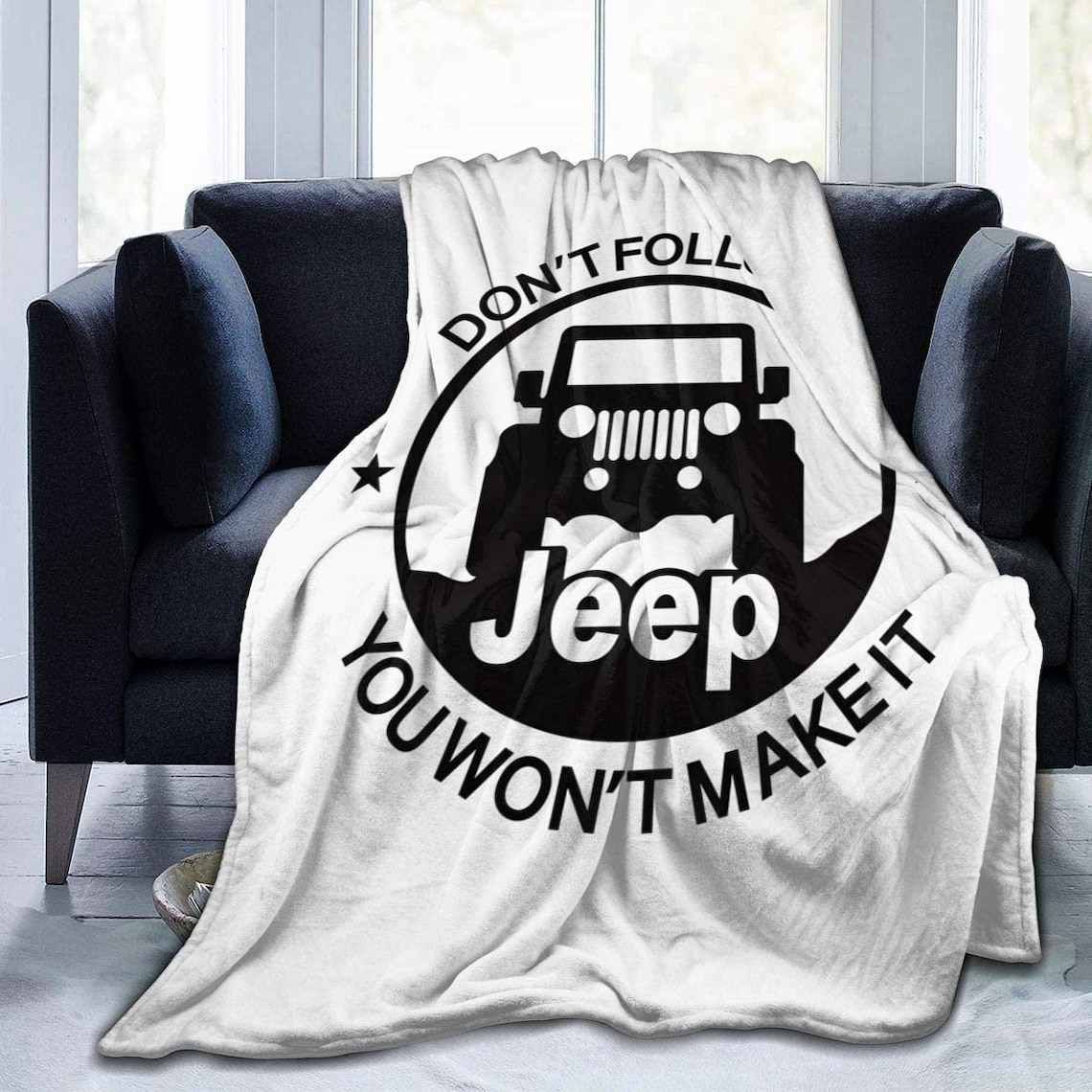 Jeep Vintage Quilt Blanket Winter Gift Fleece Blanket Throw Etsy