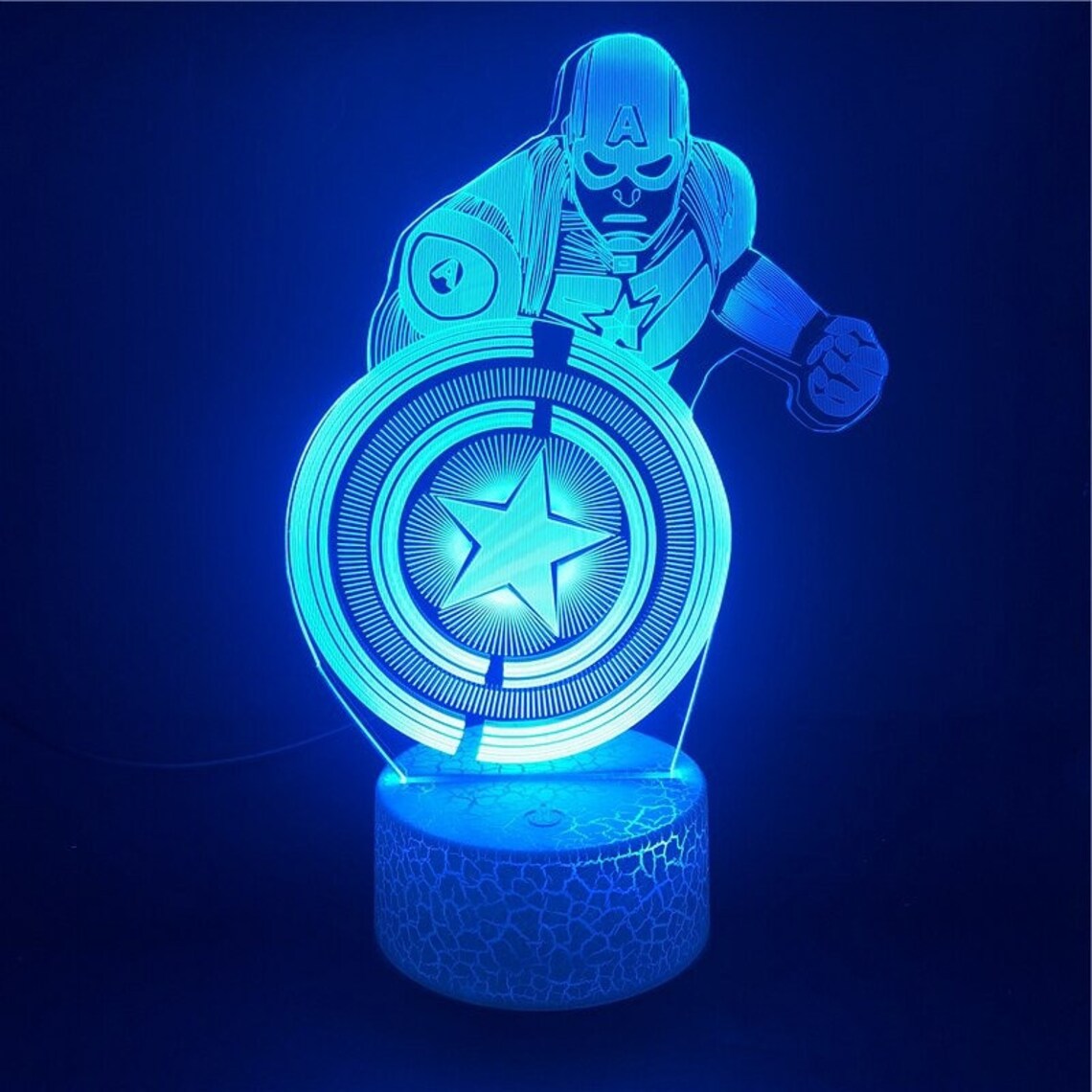 Marvel Led Light Captain America Led Lamp The Avengers Etsy