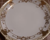 Nippon Small Handled Gold and White Handpainted Plate