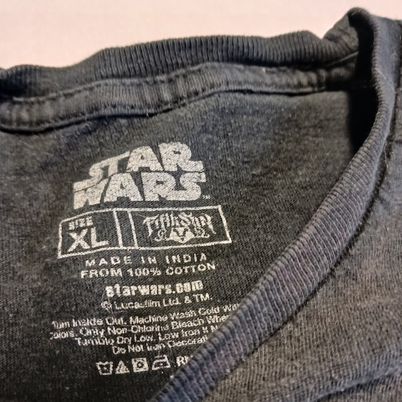 Vtg. Black Star Wars XL T-Shirt - image 4