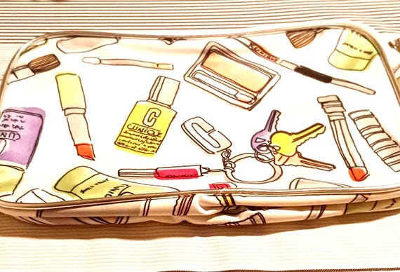 Clinique Lipstick Eyeshadow Pattern Cosmetic Bag