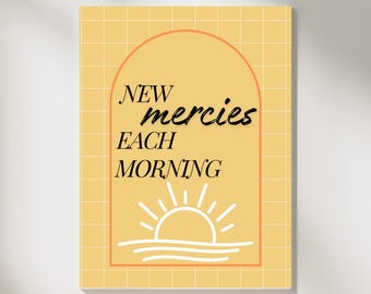 New Mercies Print | Retro Christian Wall Art (Digital Download)