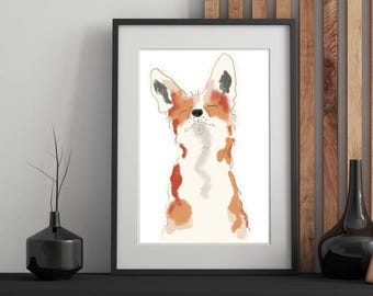 Watercolor Fox Print | Woodland Nursery Wall Art (Digital Download)