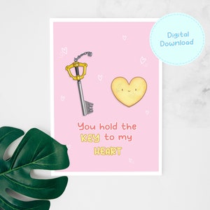 Digital Kingdom Hearts inspirierte Grußkarte // Valentinstagskarte // Briefpapier // Geschenkkarte // Kingdom Hearts