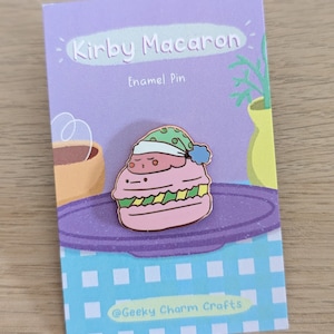 Kirby Macaron Enamel Pin// Rose Gold lapel hard enamel pin// Cute Enamel Lapel Pin// Cute Accessories//Enamel Jewellery//Cute Pins