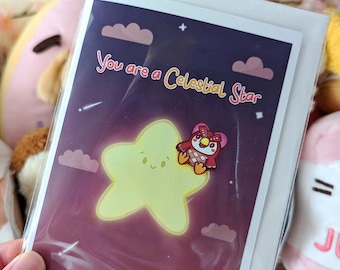 Tarjeta de felicitación A6 "Eres una estrella celestial" // Tarjeta de San Valentín // Tarjeta navideña // Papelería // Tarjeta de regalo