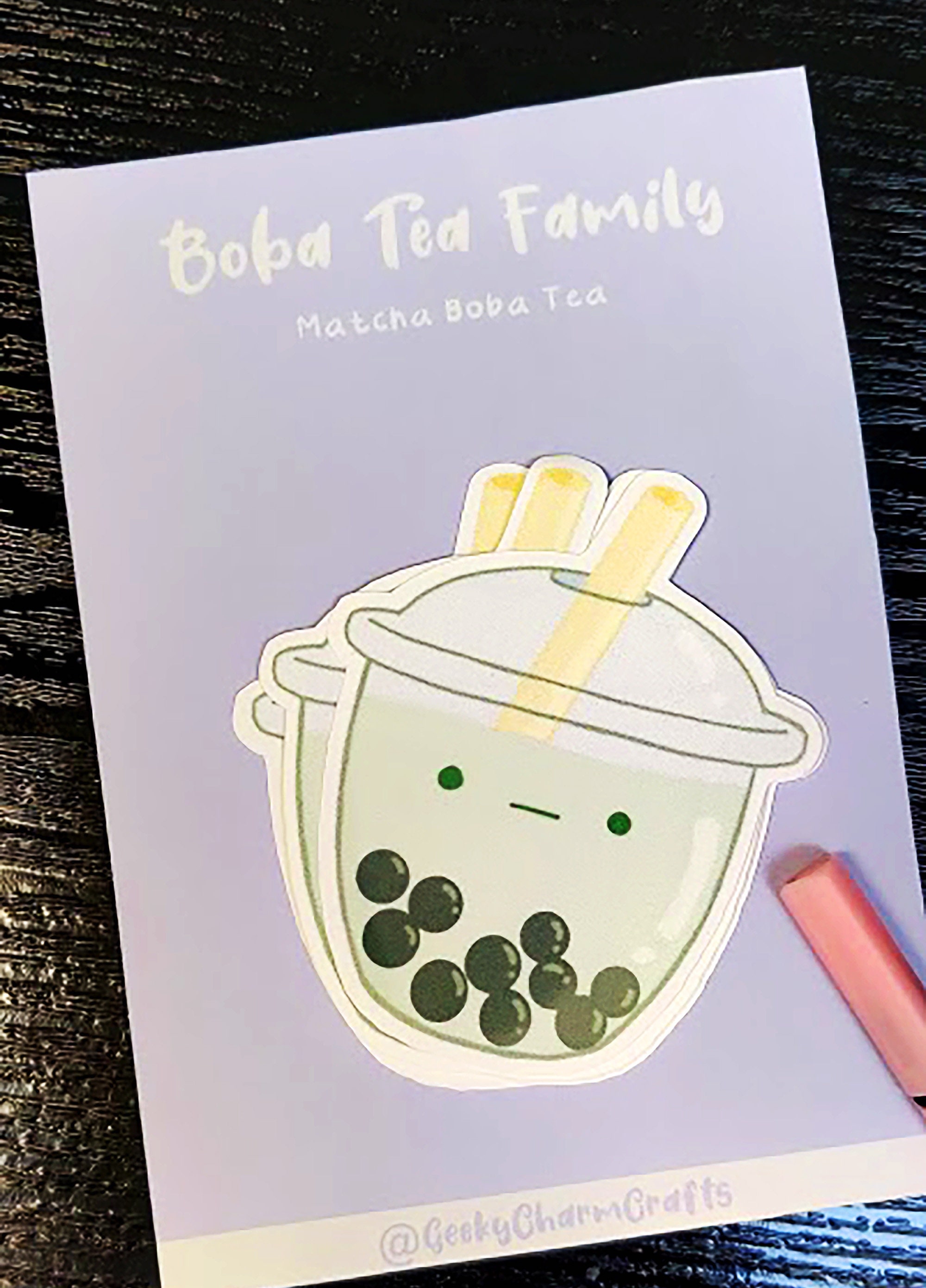 Matcha Boba Tea Stickers Pack Stationery Stickers Planner Etsy UK
