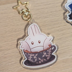 Cute Mudkip-cino Cappuccino Acrylic Keyring