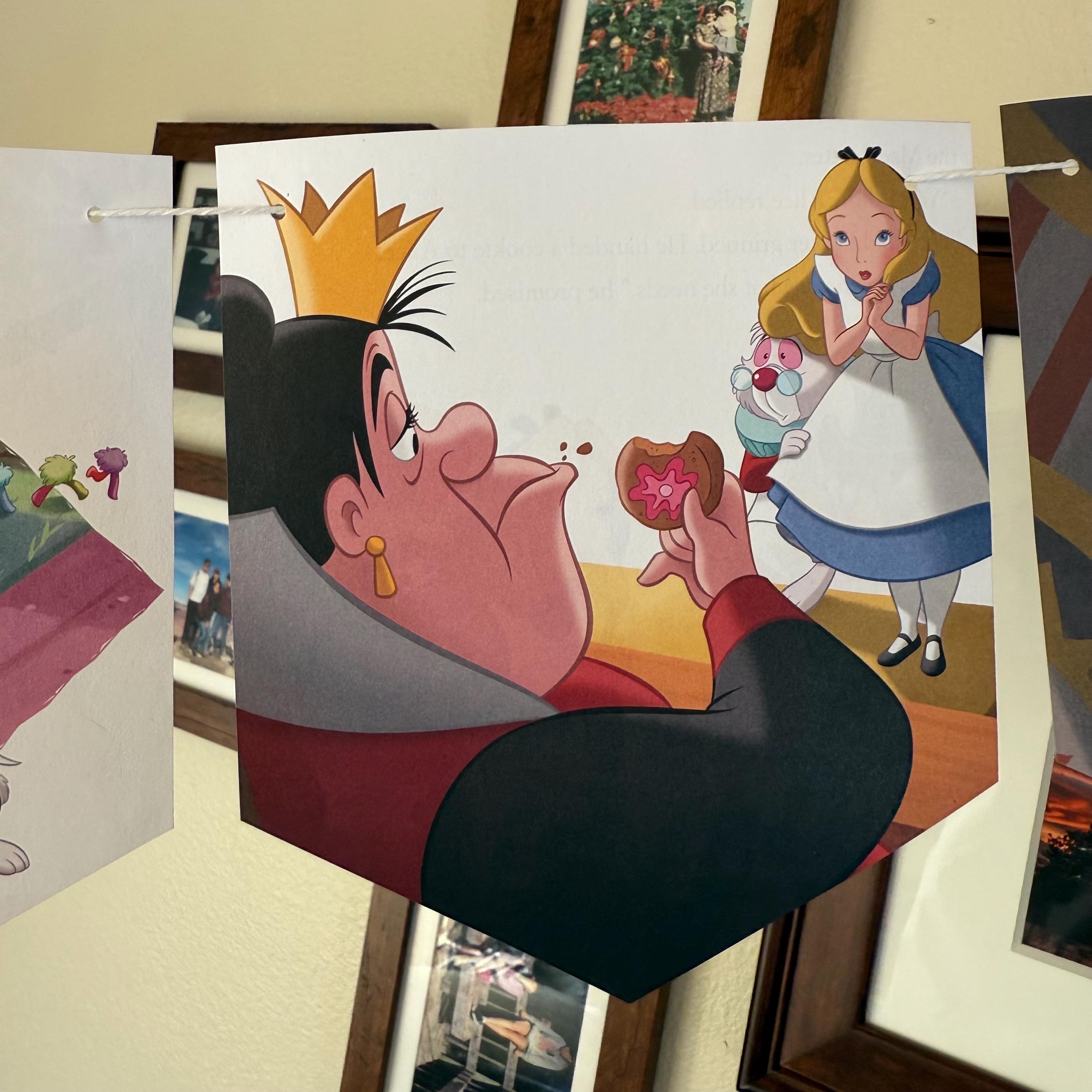 Alice in Wonderland A Snack for the Queen Book Paper Garland / Alice in ...