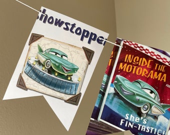 Voitures Livre Guirlande en papier / Disney Cars Pixar Livre Papier Bunting / Disney Cars Thème Fête d’anniversaire / Storytelling / Cars Party Banner