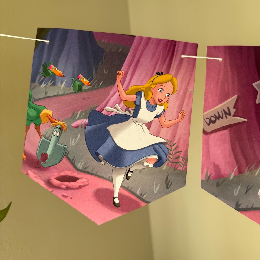 Alice in Wonderland A Snack for the Queen Book Paper Garland / Alice in ...