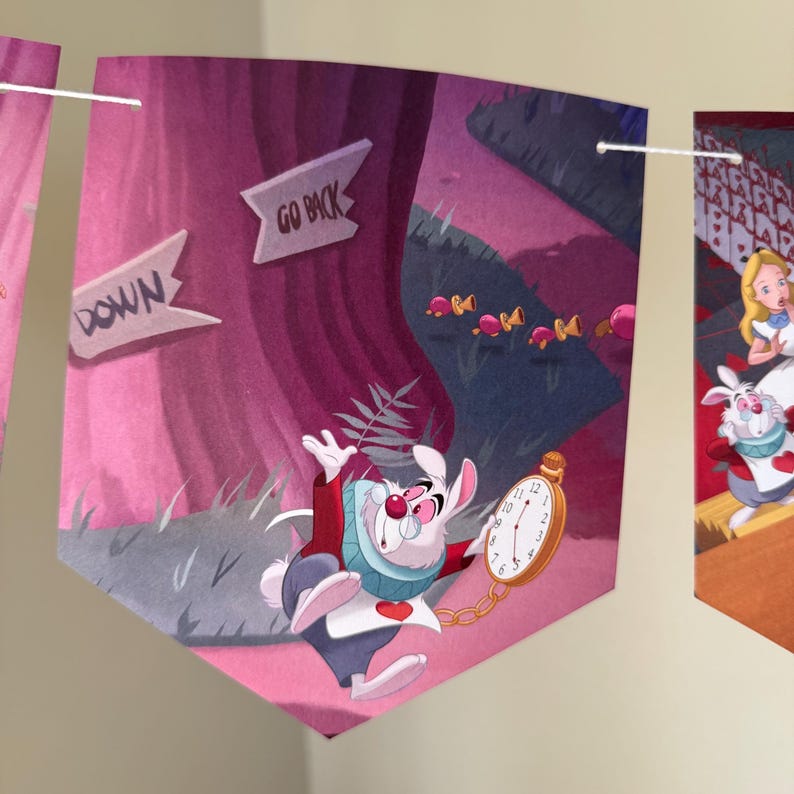 Alice in Wonderland A Snack for the Queen Book Paper Garland / Alice in ...